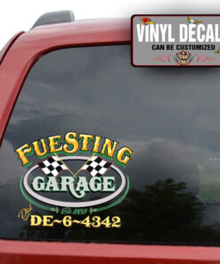 Personalized Hot Rod Garage Sticker 11027