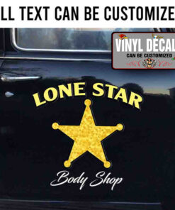Personalized Star Lettering Vinyl Sticker 10473