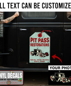 Personalized Hot Rod Garage Tag Sticker 11664