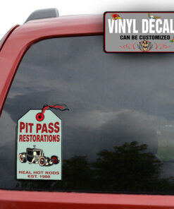 Personalized Hot Rod Garage Tag Sticker 11664