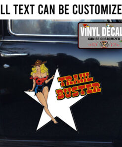 Personalized Star Pinup Girl Lettering Vinyl Sticker 10495