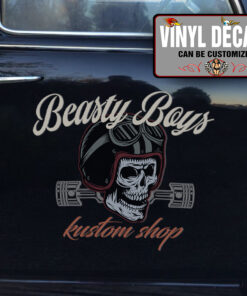Personalized Hot Rod Gasser Piston Skull Lettering Sticker 12124