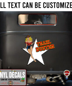 Personalized Star Pinup Girl Lettering Vinyl Sticker 10495