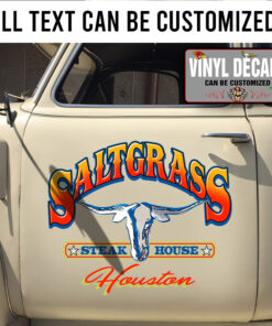 Personalized Steak House Long Horn Skull Sticker 10999