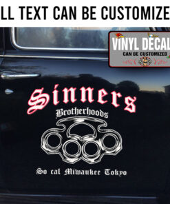 Personalized Steel Knuckle Lettering Sticker 11307