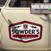 Personalized Hot Rod Lettering Spark Plug Sticker 11942