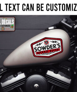 Personalized Hot Rod Lettering Spark Plug Sticker 11942