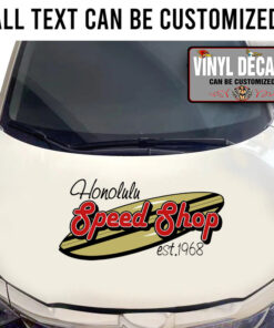 Personalized Surf Speed Shop Lettering Vinyl Sticker 10796