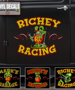 Personalized Hot Rod Lettering Sticker 12001