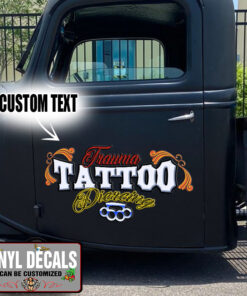 Personalized Tattoo And Piercing Lettering Vinyl Sticker 10343