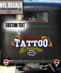 Personalized Tattoo And Piercing Lettering Vinyl Sticker 10343