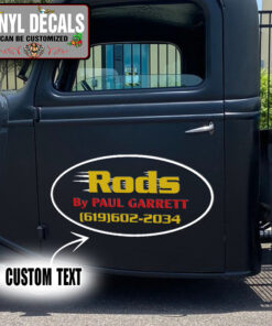 Personalized Hot Rod Lettering Vinyl Sticker 10404