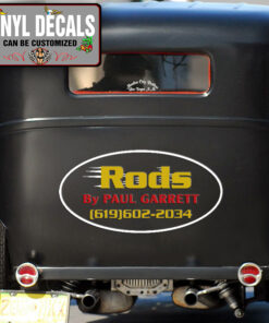 Personalized Hot Rod Lettering Vinyl Sticker 10404