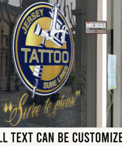 Personalized Tattoo Machine Lettering Sticker 10897