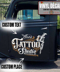 Personalized Tattoo Machine Lettering Vinyl Sticker 10344