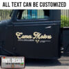 Personalized Hot Rod Lettering With Crossing Piston Vinyl Sticker 10793