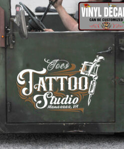 Personalized Tattoo Machine Lettering Vinyl Sticker 10344