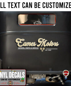 Personalized Hot Rod Lettering With Crossing Piston Vinyl Sticker 10793