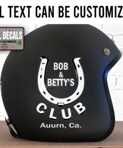 Personalized Hot Rod Lucky Horseshoe Lettering Sticker 12116