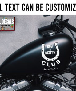 Personalized Hot Rod Lucky Horseshoe Lettering Sticker 12116