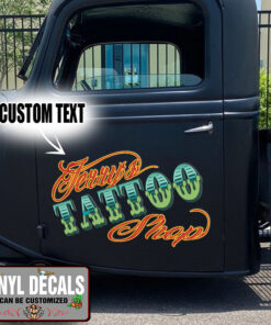 Personalized Tattoo Studio Lettering Vinyl Sticker 10341