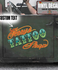 Personalized Tattoo Studio Lettering Vinyl Sticker 10341
