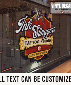 Personalized Tattoo Studio Sign Writing Sticker 10893