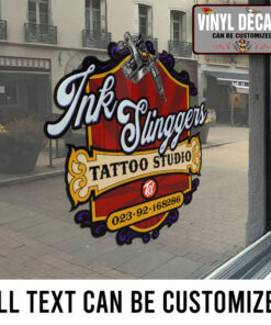 Personalized Tattoo Studio Sign Writing Sticker 10893