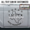 Personalized Texas Auto Transport Lettering Vinyl Sticker 10789