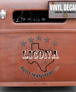 Personalized Texas Auto Transport Lettering Vinyl Sticker 10789