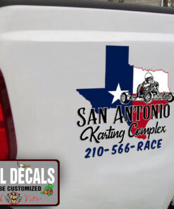 Personalized Texas Karting Lettering Sticker 11523