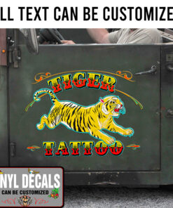 Personalized Tiger Tattoo Vinyl Sticker 10309