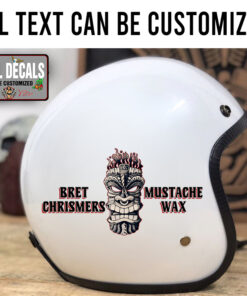Personalized Tiki Mustache Wax Sticker 12118