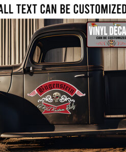 Personalized Hot Rod Shop Skull Sticker 12011