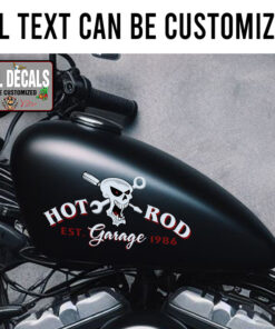 Personalized Hot Rod Skull Sticker 11938