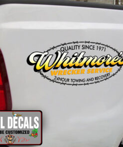 Personalized Towing And Recovery Lettering Sticker 11025