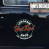 Personalized Hot Rod Wings Lettering Vinyl Sticker 10417