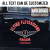 Personalized Hot Rod Wings Lettering Vinyl Sticker 10626