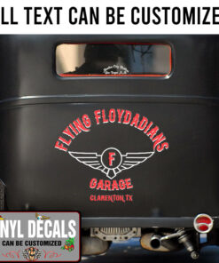 Personalized Hot Rod Wings Lettering Vinyl Sticker 10626