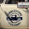 Personalized Hot Rods And Customs Lettering Vinyl Sticker 10510