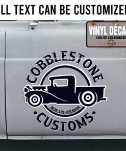 Personalized Hot Rods And Customs Lettering Vinyl Sticker 10510