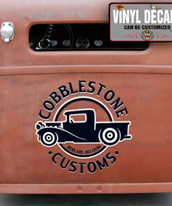 Personalized Hot Rods And Customs Lettering Vinyl Sticker 10510