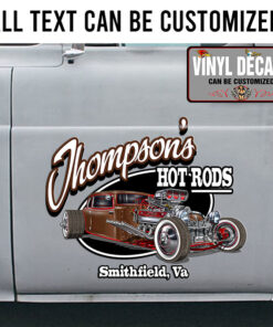 Personalized Hot Rods Lettering Vinyl Sticker 10504
