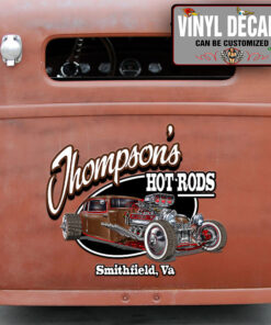 Personalized Hot Rods Lettering Vinyl Sticker 10504