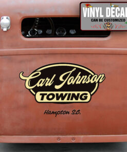 Personalized Towing Graphic Vinyl Sticker 10700