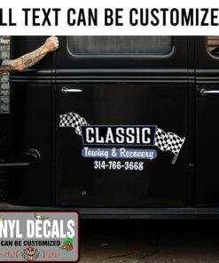 Personalized Towing Lettering Sticker 11649
