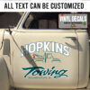 Personalized Towing Lettering Vinyl Sticker 10583