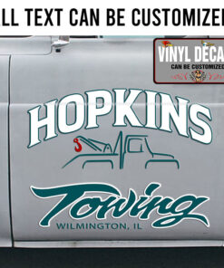 Personalized Towing Lettering Vinyl Sticker 10583
