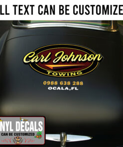 Personalized Towing Lettering Vinyl Sticker 10762