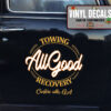 Personalized Towing Recovery Garage Lettering Vinyl Sticker 10368